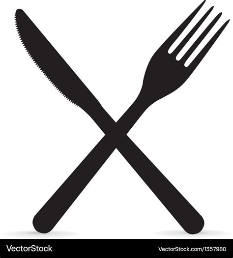 crossed fork  knife royalty  vector image