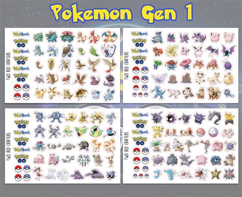 pokemon gen gen gen  character stickers  party favours  planning eclp happy