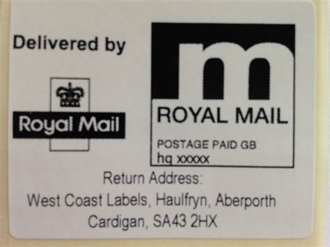 royal mail economy ppi labels return address   roll mm  mm ebay