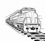 Train Coloring Locomotive Trains Color sketch template