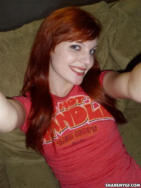 hot redhead girlfriend takes selfies while masturbating