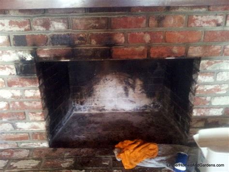 how to clean soot off brick fireplace