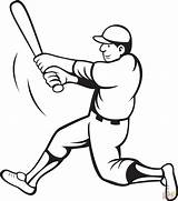 Baseball Draw Coloring Pages Player Printable sketch template