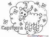 Sheet Birthday Capricorn Colouring Happy Coloring Title sketch template