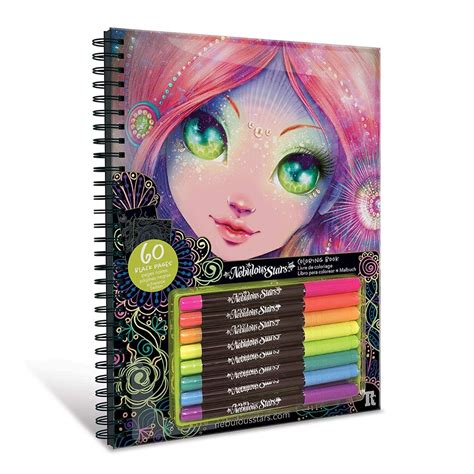 black pages coloring book nebulous stars leab store