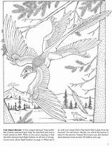 Coloring Dinosaurs Pages Feathered Flying Dinosaur Dover Doverpublications Publications Bird Kids Book Welcome Colouring Mandala Visit Books Reptiles Ancient Birds sketch template