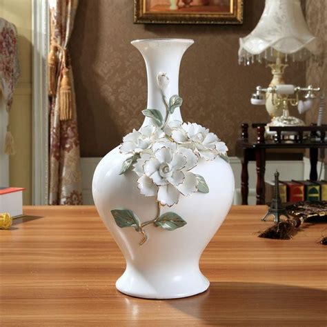 Ceramic Chinese White Modern Flowers Vase Home Decor Large