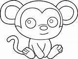 Coloring Easy Pages Monkeys Hard Monkey Printable Simple Educativeprintable sketch template