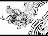 Aztec Drawings Tattoo Dragon Drawing Mexican Designs Quetzalcoatl Mayan Deviantart Serpent God Lowrider Pyramid Feathered Warrior Pattern Tattoos Snake Tatuajes sketch template