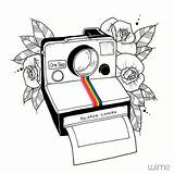 Polaroid Camara Appareil Aesthetic Blackwork Schule Caméra Zeichnungen Skizze Malerei Sketchbook Tampon sketch template