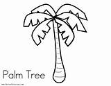 Palm Easy Tree Coloring Drawing Pages Kids Printable Color sketch template