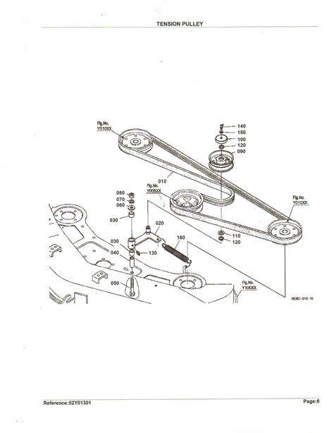 diagram  replacing belt   kubota mower deck   lightbody xxxxxatxxxxxx