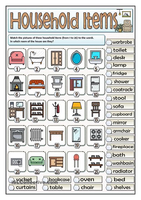 household items vocabulary vocabulary vocabulary english english vocabulary