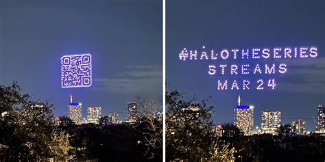 alien drone swarm forms  austin texas  promote  halo series famous campaigns