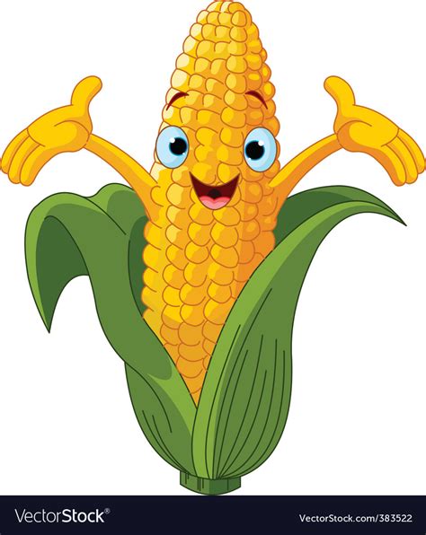 Corn Cartoon Character Royalty Free Vector Image