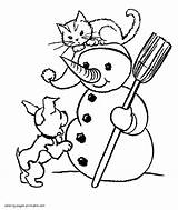 Coloring Cat Pages Dog Snowman Printable Kat Play Animals Kitkat Template Popular sketch template