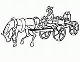 Horse Coloring Cart Pages Wagon Drawing Push Template Getdrawings Pull Pulling Sketch Popular sketch template
