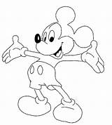 Mickey Mouse Coloring Kids Hands Open Outline Pages Cartoon Characters Printable Minnie Disney Template Easy Color Sheets Colouring Print sketch template