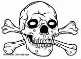 Skull Coloring Pages Crossbones Skulls Bones Kids Drawing Pirate Halloween Colouring Print Fire Printable Easy Cross Color Draw Arm Getdrawings sketch template