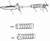 Bayonet M9 Tm 1005 23p Multipurpose Maintenance Instructions System Knife sketch template