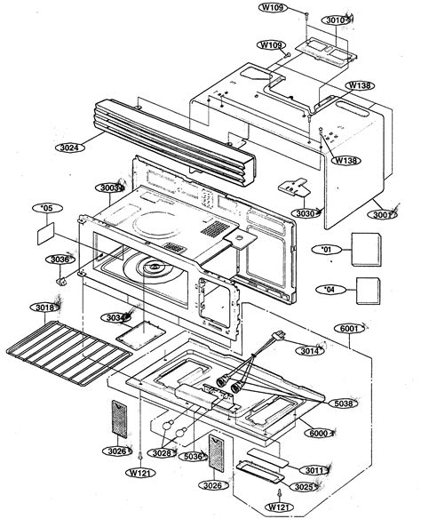 oven cavity diagram parts list  model  kenmore parts microwave parts