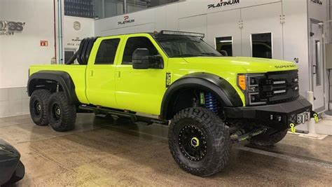 lime green ford super duty   space
