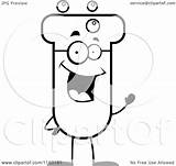 Cartoon Waving Tube Test Character Clipart Outlined Coloring Vector Thoman Cory Regarding Notes sketch template