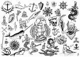Flash Nautical Sailor Slow Frida Tatuaggi Lineart Etching Tattooing Scegli Ak0 Tatuaggio sketch template