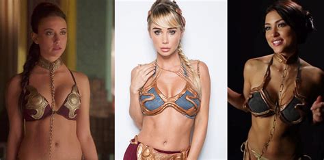 famous hollywood celebrities that rocked princess leia s metal bikini