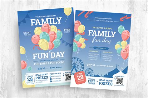 family fun day flyer template  psd printable templates