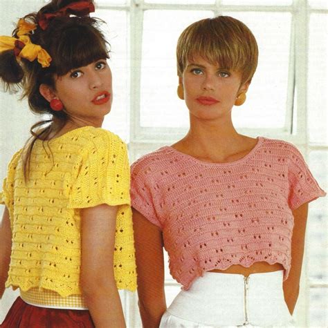 Summer Ladies Cropped Top Knitting Pattern Easy Knit 28 38