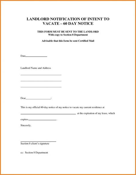 texas printable tenant  day notice  vacate template