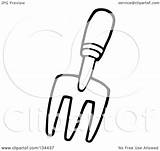 Fork Hand Gardening Coloring Outline Clipart Illustration Royalty Rf Spun Toon Hit 2021 Regarding Notes Clipground sketch template