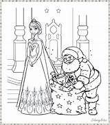 Christmas Elsa sketch template