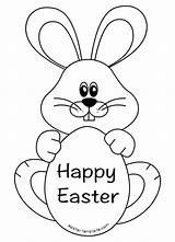 Easter Bunny Happy Coloring Templates Egg Outline Pages Printables Template Drawing Printable Rabbit Colouring Eastertemplate Osterhase Color Ostern Para Cards sketch template