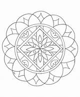 Mandala Mandalas Coloring Simple Easy Color Pages Kids Children Stress Drawing Zen Flower Print Relax Big Beautiful Drawings Looking Shapes sketch template