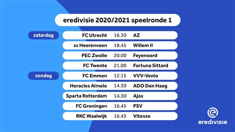 eredivisie begint met fc utrecht az op nieuw tijdstip zaterdag  uur nos