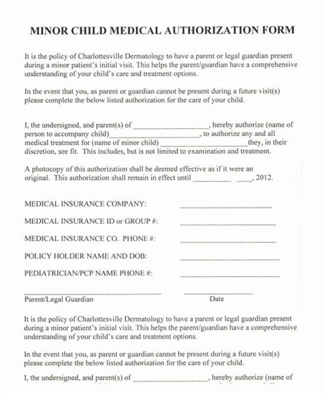 medical consent form template     printable medical