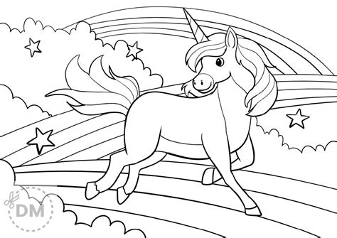 unicorn  rainbow coloring page diy magazinecom