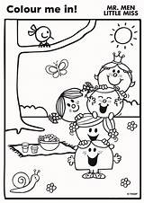Mr Colouring Men Sheets Miss Little Coloring Pages Characters Man Choose Board sketch template