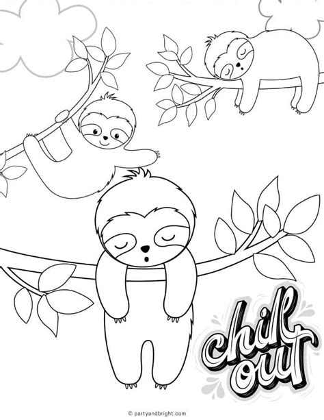 printable sloth coloring pages printable templates