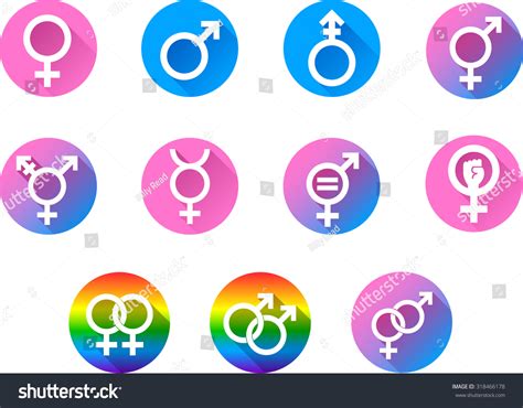 gender icons set of vector graphic flat icons representing symbols of gender and sexuality