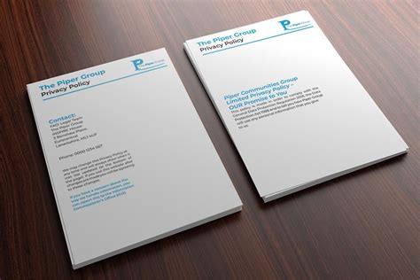 piper group stationery document documents design brand guidelines