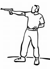 Shooting Coloring Pistol Pages Target Printable Drawing Tiro Pistola Para Dibujo Con Colorear Al Blanco Shotgun Gun Kleurplaat Silhouette Man sketch template