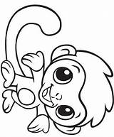 Monkey Cute Baby Coloring Pages Printable Kids A4 Categories Animals sketch template
