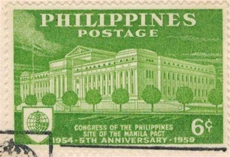 philippine republic stamps 1959 5th anniversary manila pact