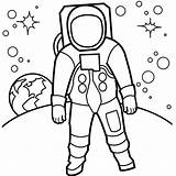Astronaut Moon Coloring Drawing Kids Line Simple Pages Cliparts Colouring Astronauts Clipart Walking Planets Stars Drawings Clip Little Library Favorites sketch template