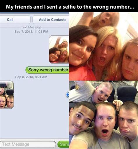 funny pictures girls send a selfie to the wrong number