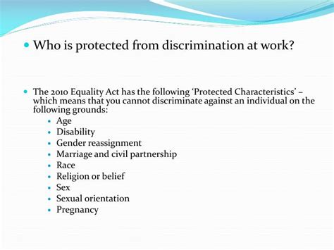 Ppt Equality And Diversity In The Workplace Powerpoint Presentation