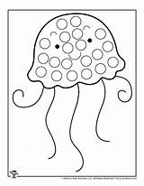 Marker Jellyfish Animal sketch template